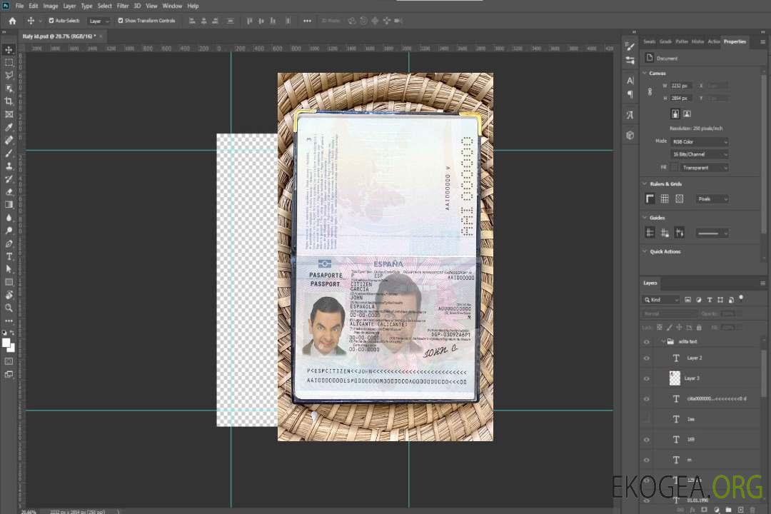 Espagne jusqu'en 2015, look photo d'identité template